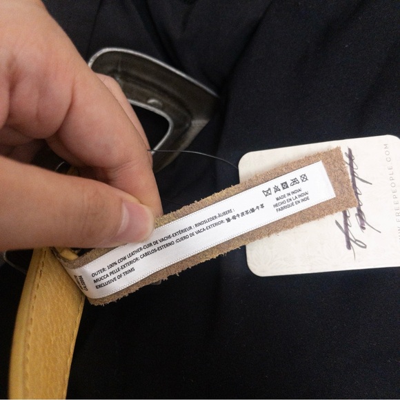 NWT Free People Billie Leather Belt M/L Honey Silver Buckle - Picture 9 of 10